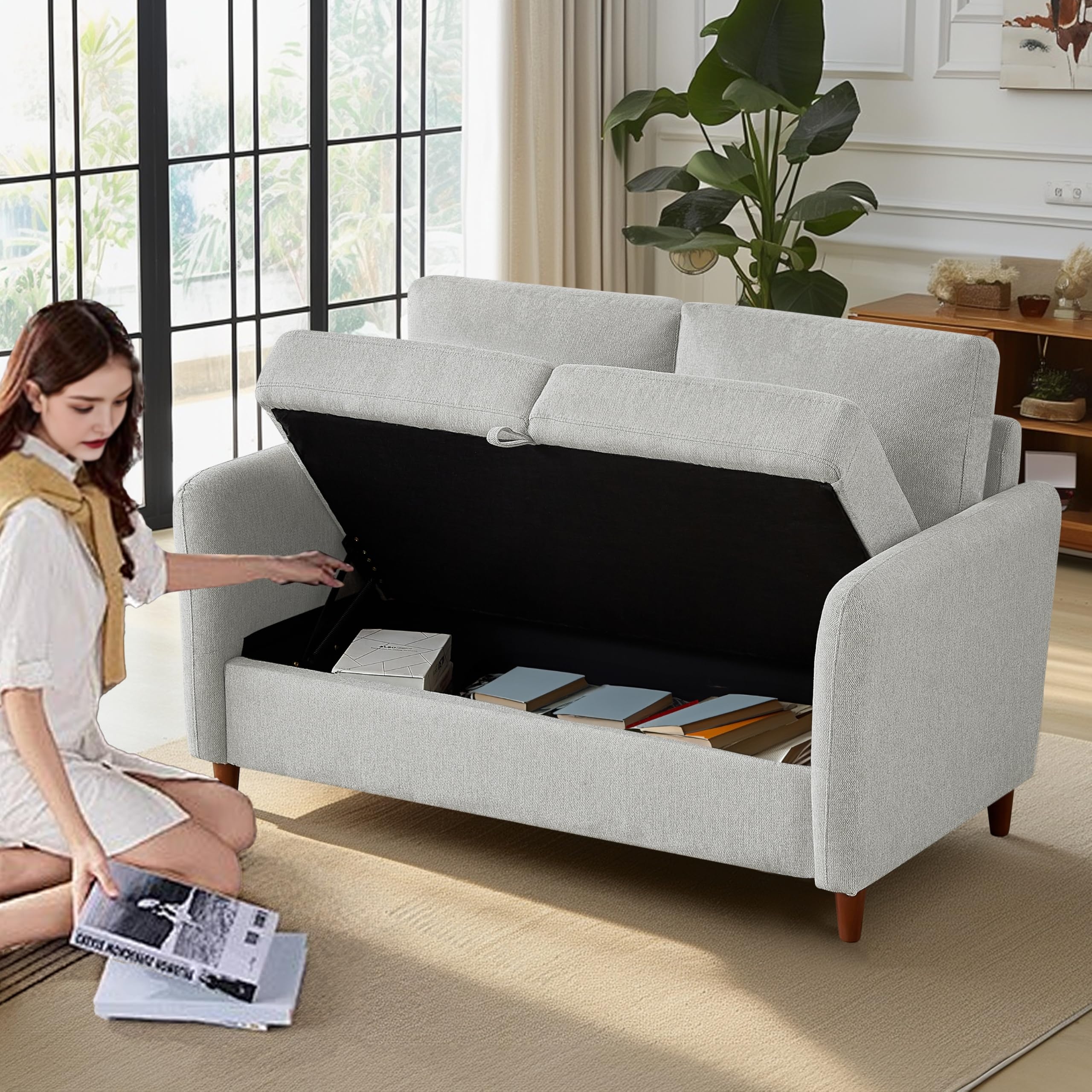 Loveseat Hidden Storage Loveseat Lift Top Seat Tapered Legs
