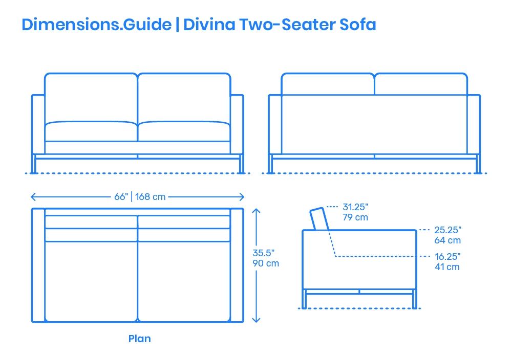 Loveseat Low Profile Seating for Architectural Elevations