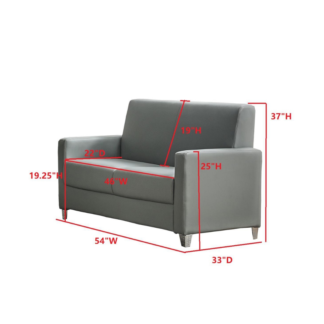 Loveseat Slate Gray Vinyl for Behavioral Healthcare