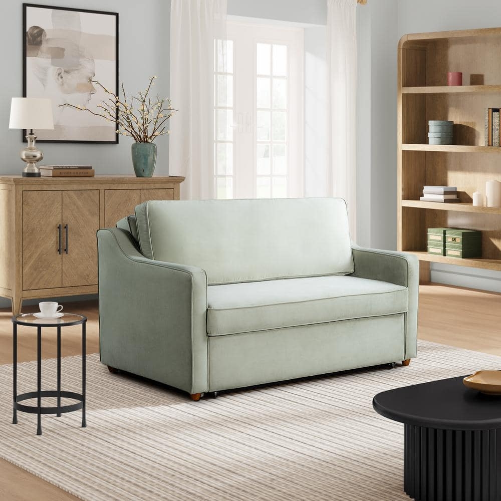 Loveseat Sleeper: Convertible Pull Out with Sloping Arms