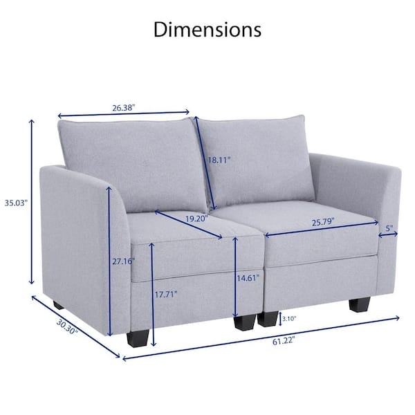 Loveseat Sofa Small Space Living Room Sofa Modular Design