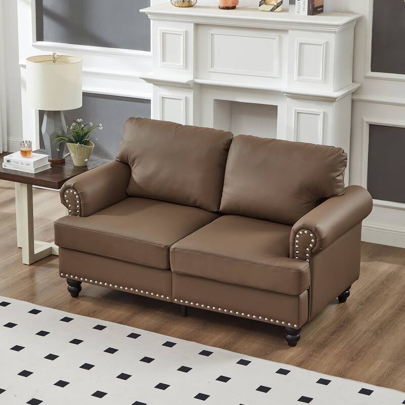 Loveseat with Bun Feet and Traditional Classic Nails