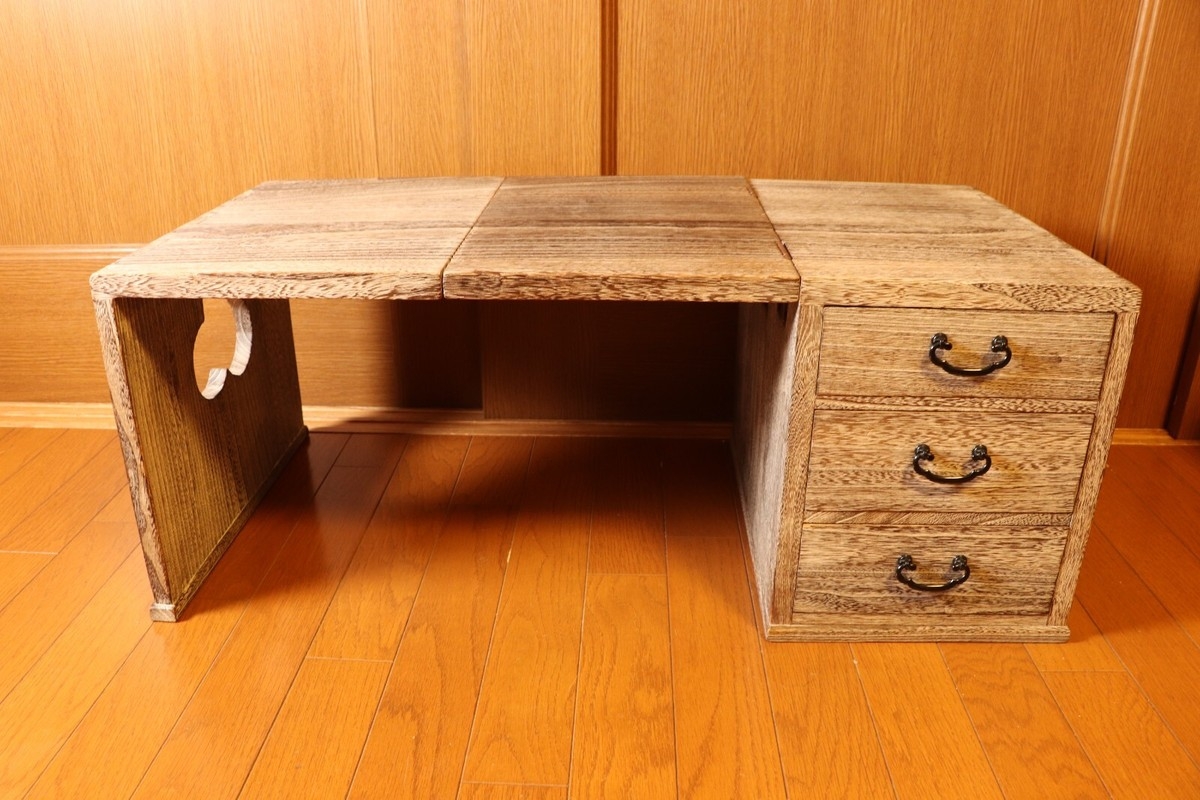 Low Desk Decorative Cutout Folding Wood Study Table