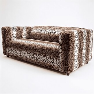 Low Profile Tuxedo Sofa with Track Arms and Animal Print Furniture