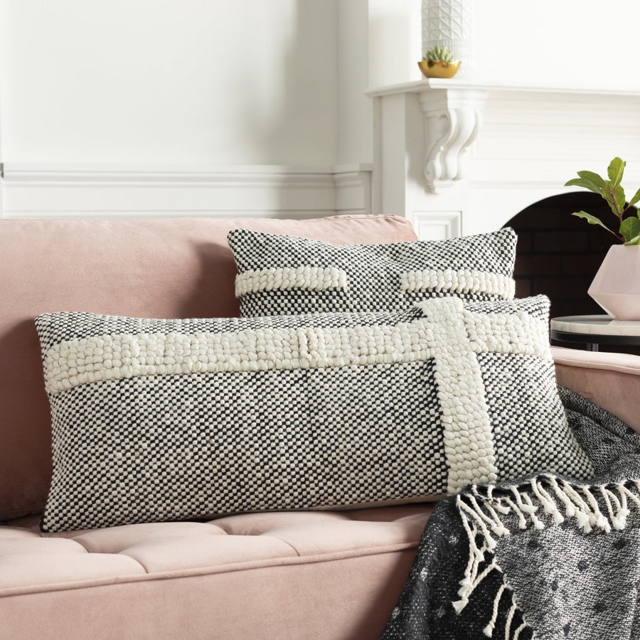 Lumbar Pillow: Chunky Knit Overlay Blush Sofa Decor Ideas