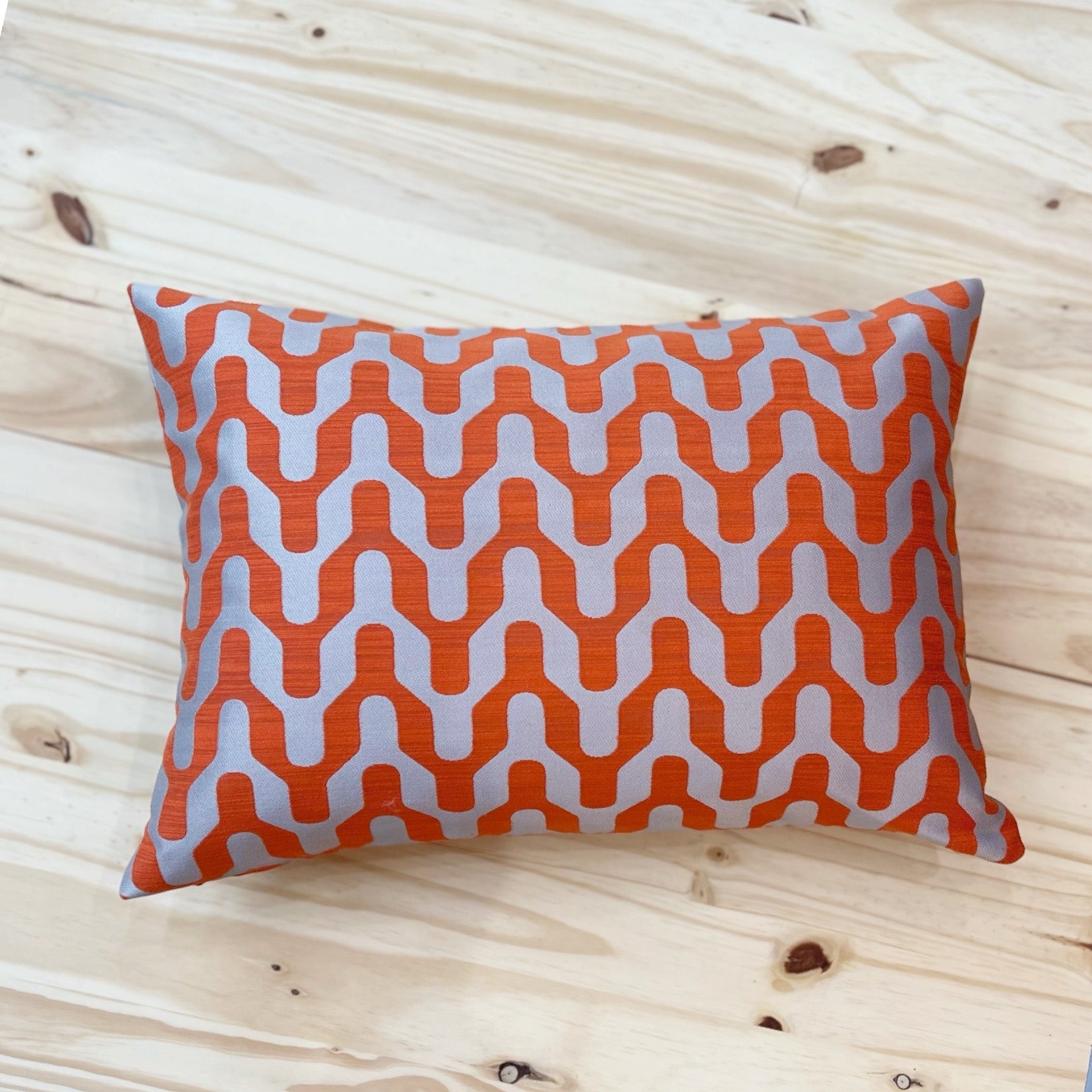 Lumbar Pillow Interlocking Motif Burnt Orange Geometric