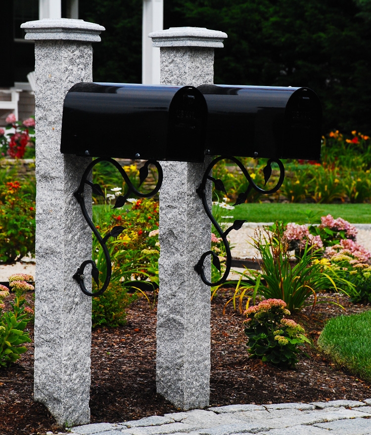 Mailbox Dual Mount Leaf Scroll Bracket Granite Mailbox Post