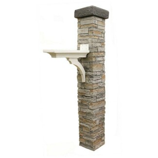 Mailbox Post White Scroll Bracket Stone Veneer Mailbox Stand