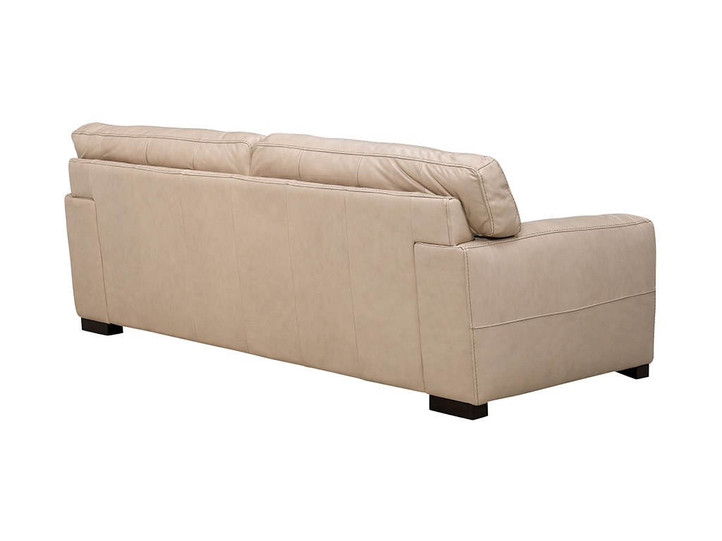 Maxi Sofa: Bone Leather Matte Vertical Seam Leather Couch
