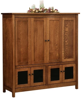 Media Hutch Enclosed TV Storage Shaker Doors Mission