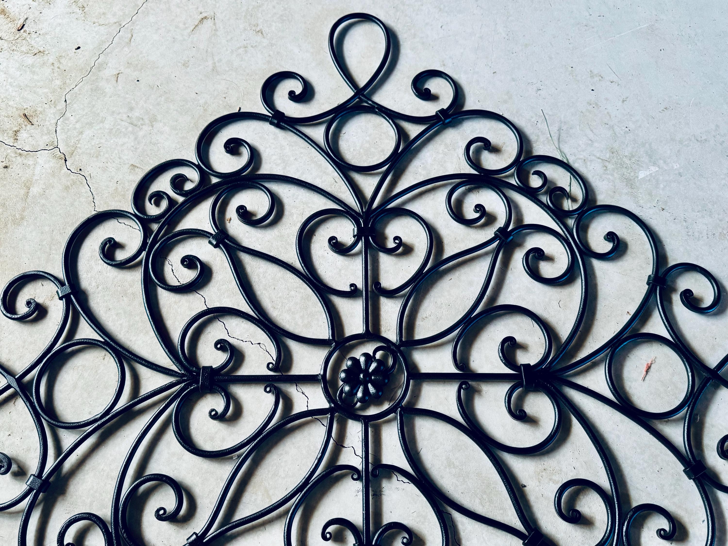 Metal Wall Art Hand Forged Floral Center Iron Wall Art