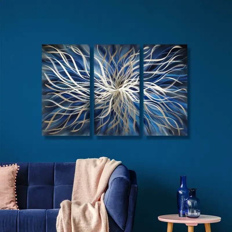 Metal Wall Art Radiating Swirl Pattern Metallic Metal Art