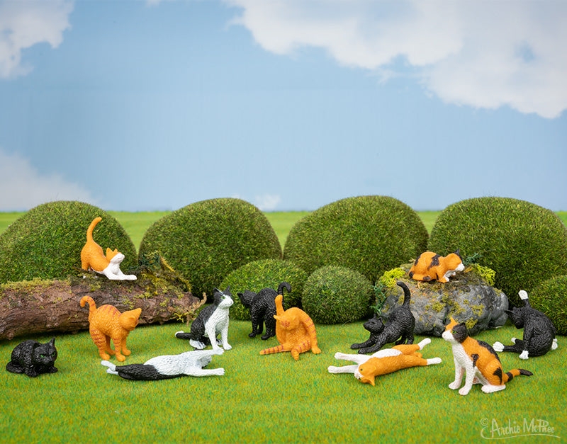 Miniature Figurine: Assorted Poses Tiny Feline Figures
