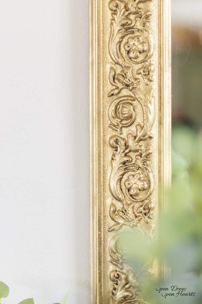 Mirror Frame Gilded Wax Finish Intricate Floral Carvings Baroque