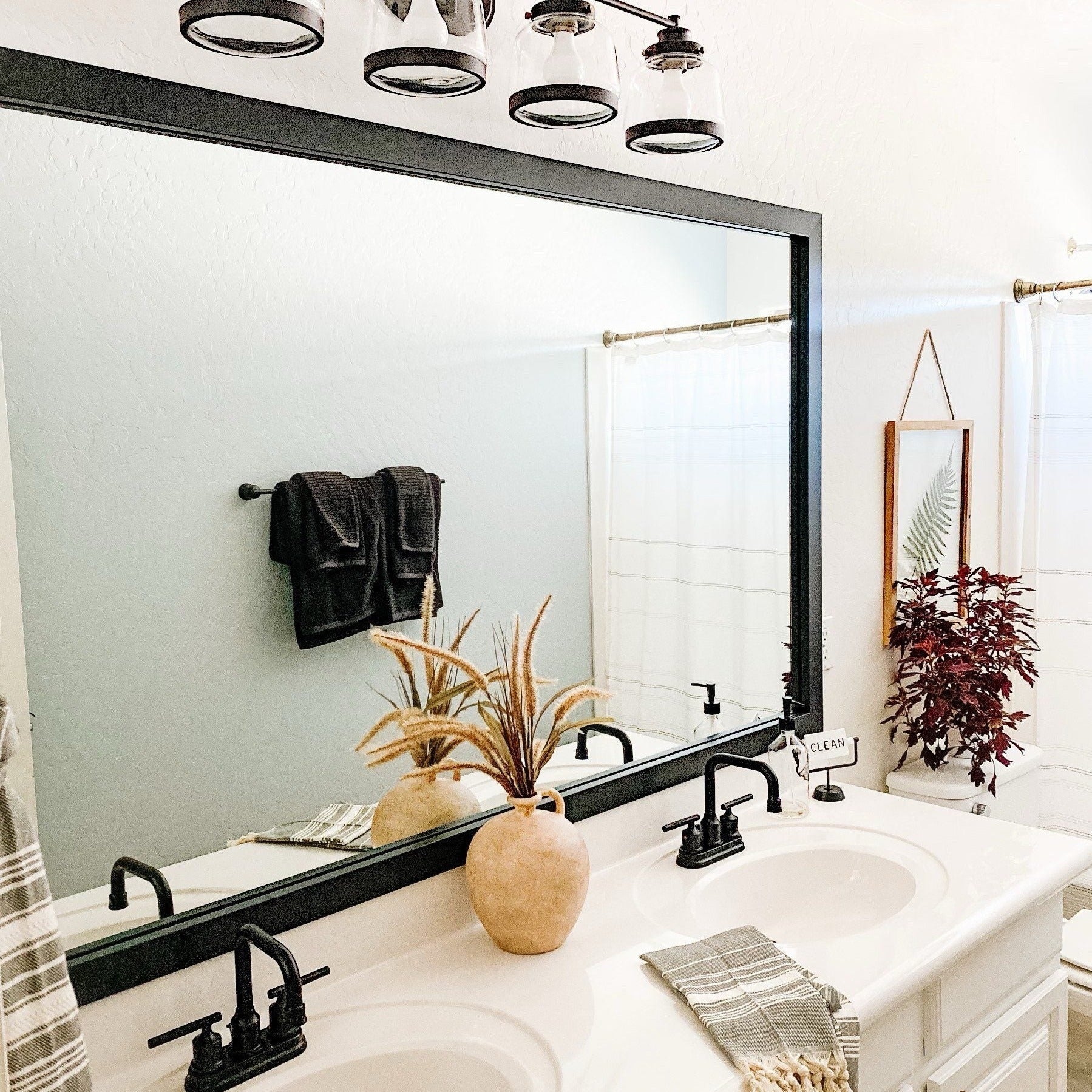 Mirror Frame Matte Black Frame Linear Profile Bathroom Vanity