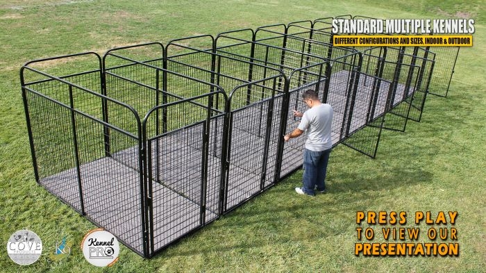 Modular Dog Kennel: Matte Black Raised Grid Floor