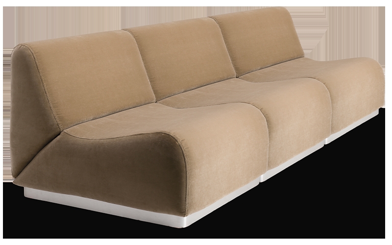 Modular Sofa Curved Front Edge 70s Retro Lounge
