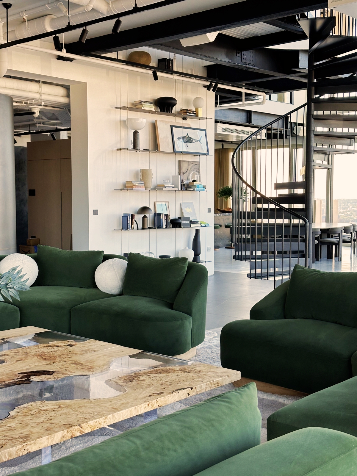 Olive Green Velvet Couch