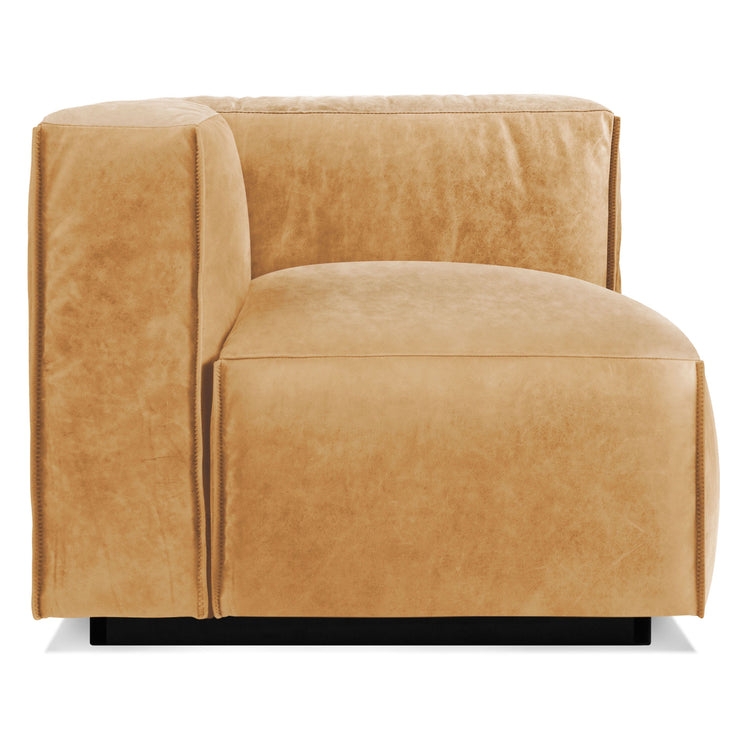 Modular Sofa Leather-Like Camel Tan Plinth Piece