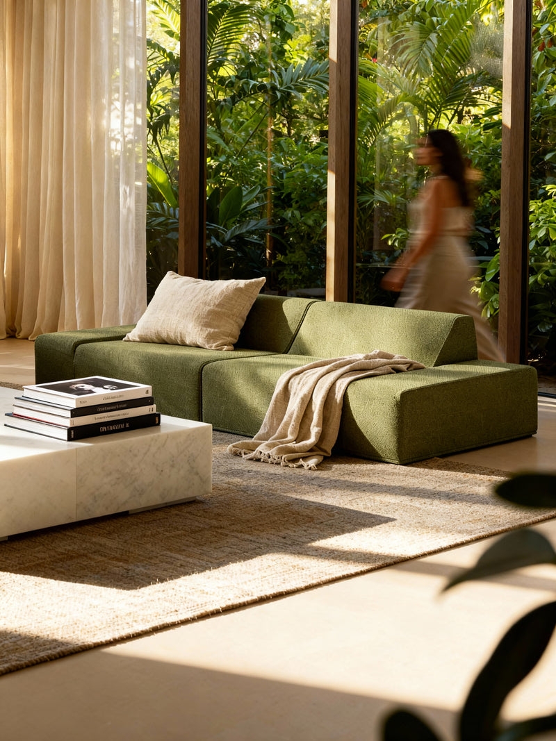 Modular Sofa: Low Profile Armless Modular Design Seating