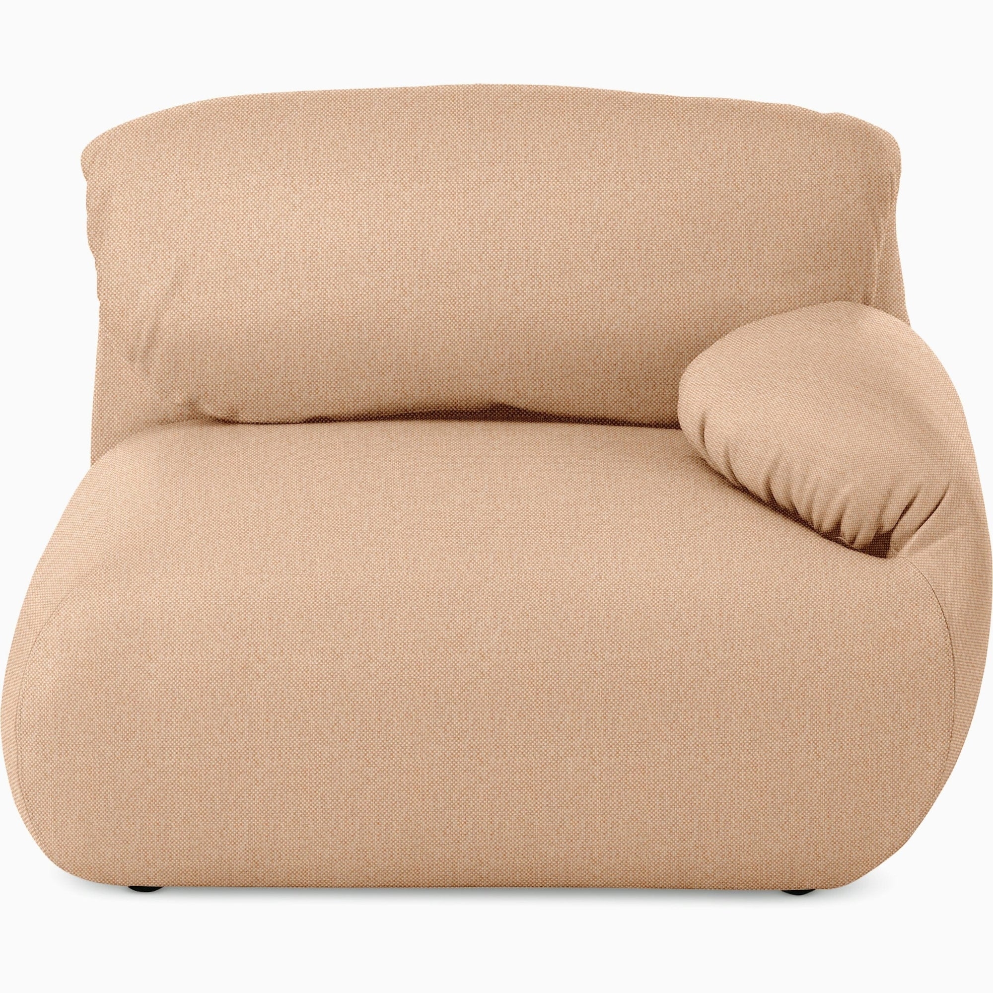 Modular Sofa Section Blush Bulbous Silhouette Seat