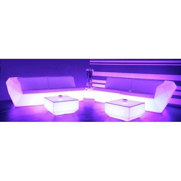 Modular Sofa Set with Geometric Facets and RGB Rainbow LED
