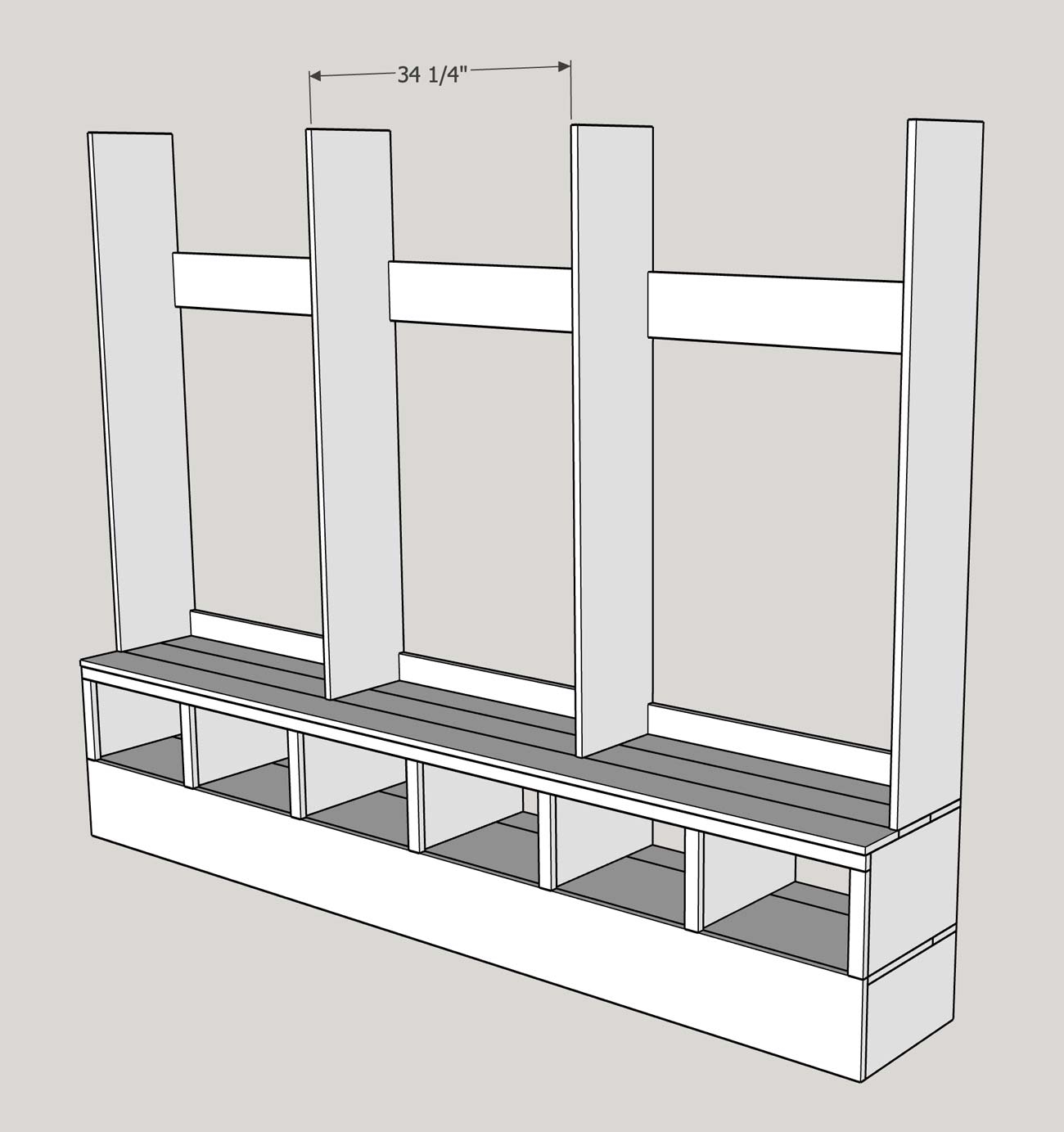 Mudroom Lockers: Mudroom Locker Plans with Six Lower Cubbies