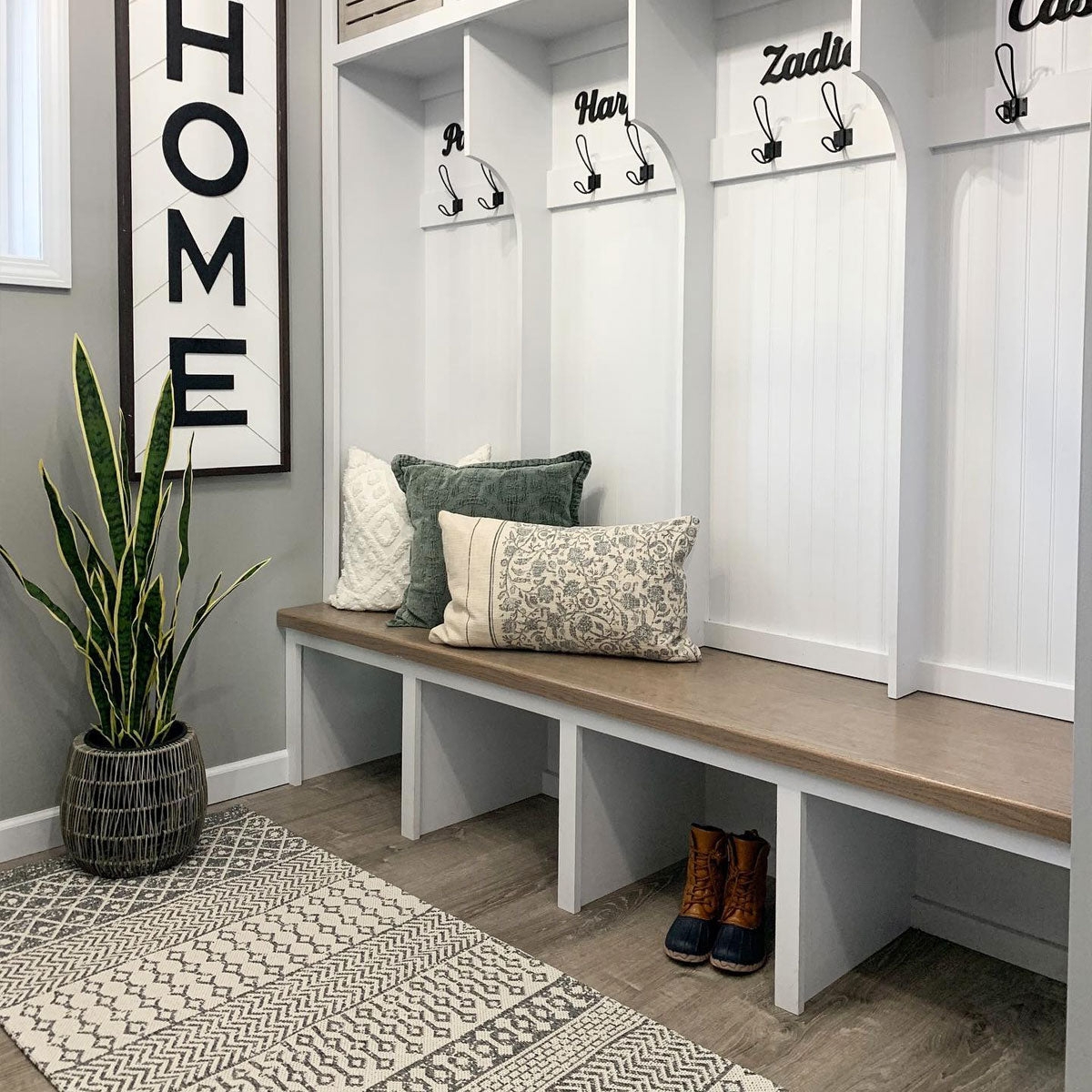 Mudroom Runner: Tribal Geometric Motif, Modern Farmhouse Decor