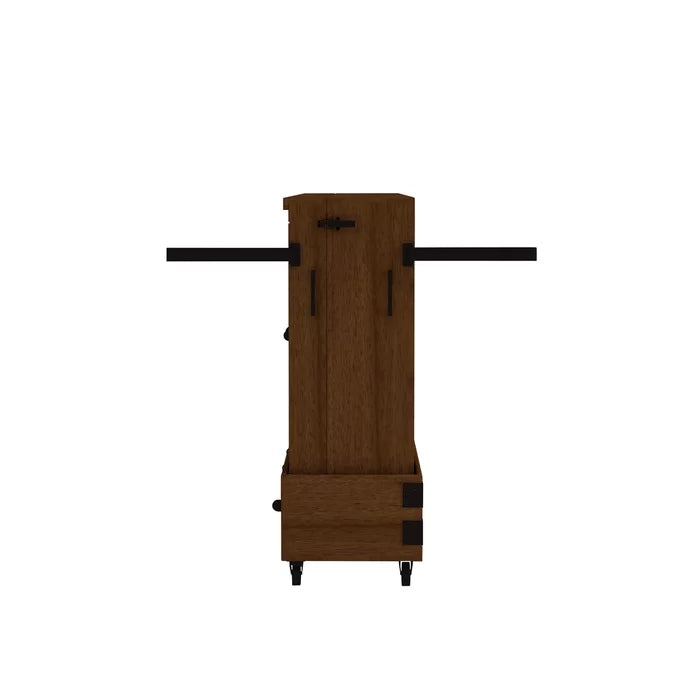 Murphy Bed: Natural Grain Mobile Base and Horizontal Side Bars