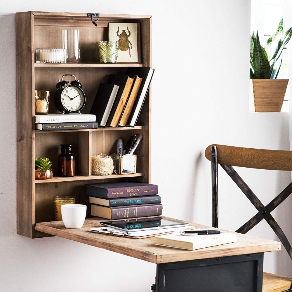 Murphy Desk with Drop Down Table and Distressed Wood Styling