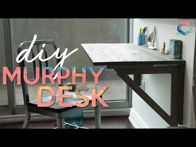 Murphy Desk with Folding Brackets and Rustic Industrial Design