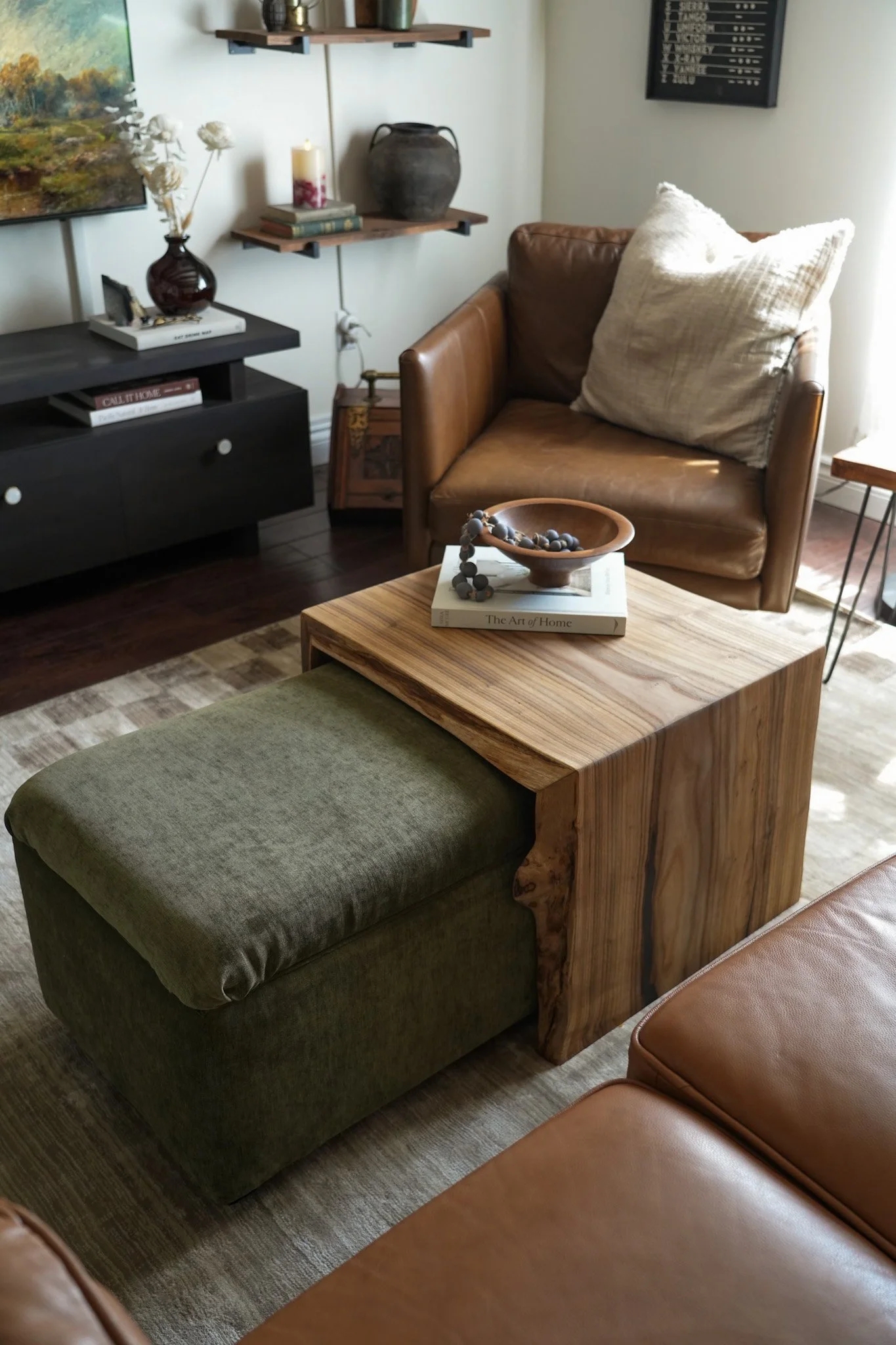 Nested Coffee Table: Live Edge Waterfall Table Set