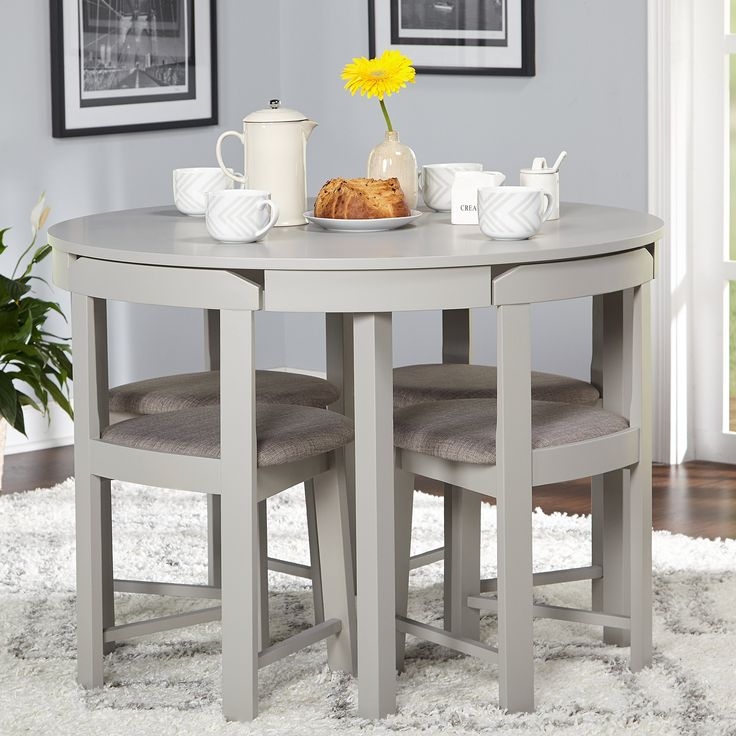 Nesting Dining Set: Dove Gray Compact Stool Breakfast Nook