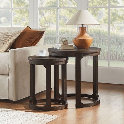 Nesting Side Table Set with Staggered Height Design