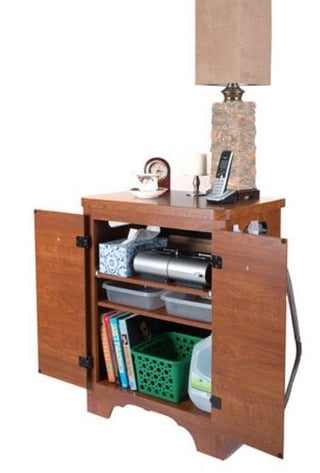 Nightstand Cabinet with Double Doors Bedside Storage Unit