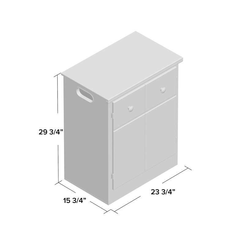 Nightstand: Compact Shaker Style Recessed Side Handles