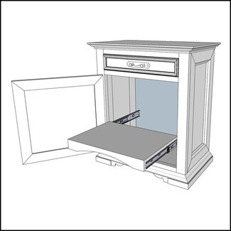 Nightstand Internal Storage Slides Traditional Bedside Cabinet