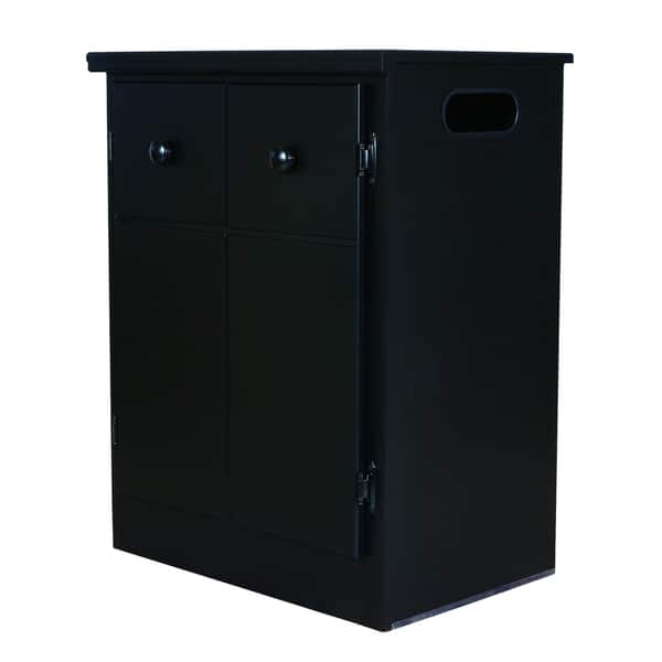 Nightstand: Matte Black Finish with Side Handle Cutout