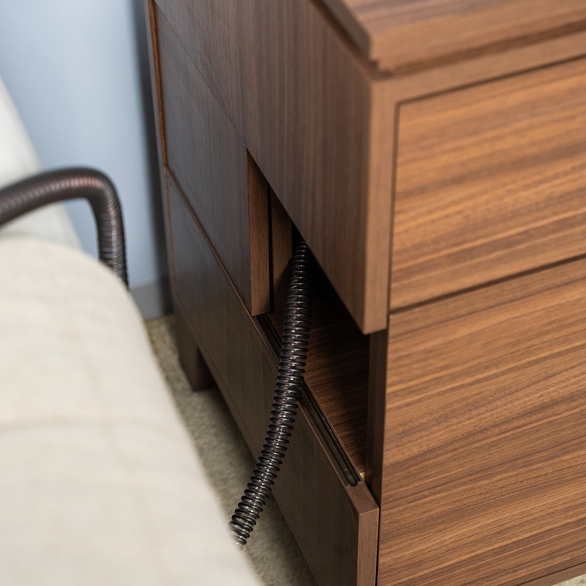 Nightstand with Hidden Cord Path Hidden Hose Side Table