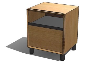 Nightstand with Mitered Frame Mitered Edge Bedside Table