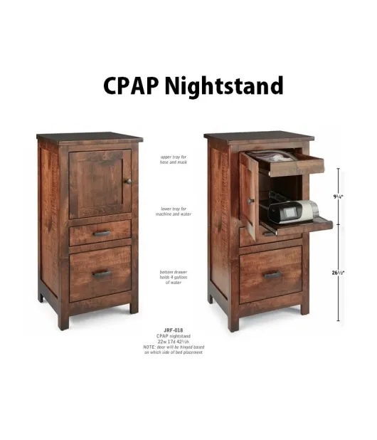 Nightstand with Pull Out Trays CPAP Compartment Cabinet