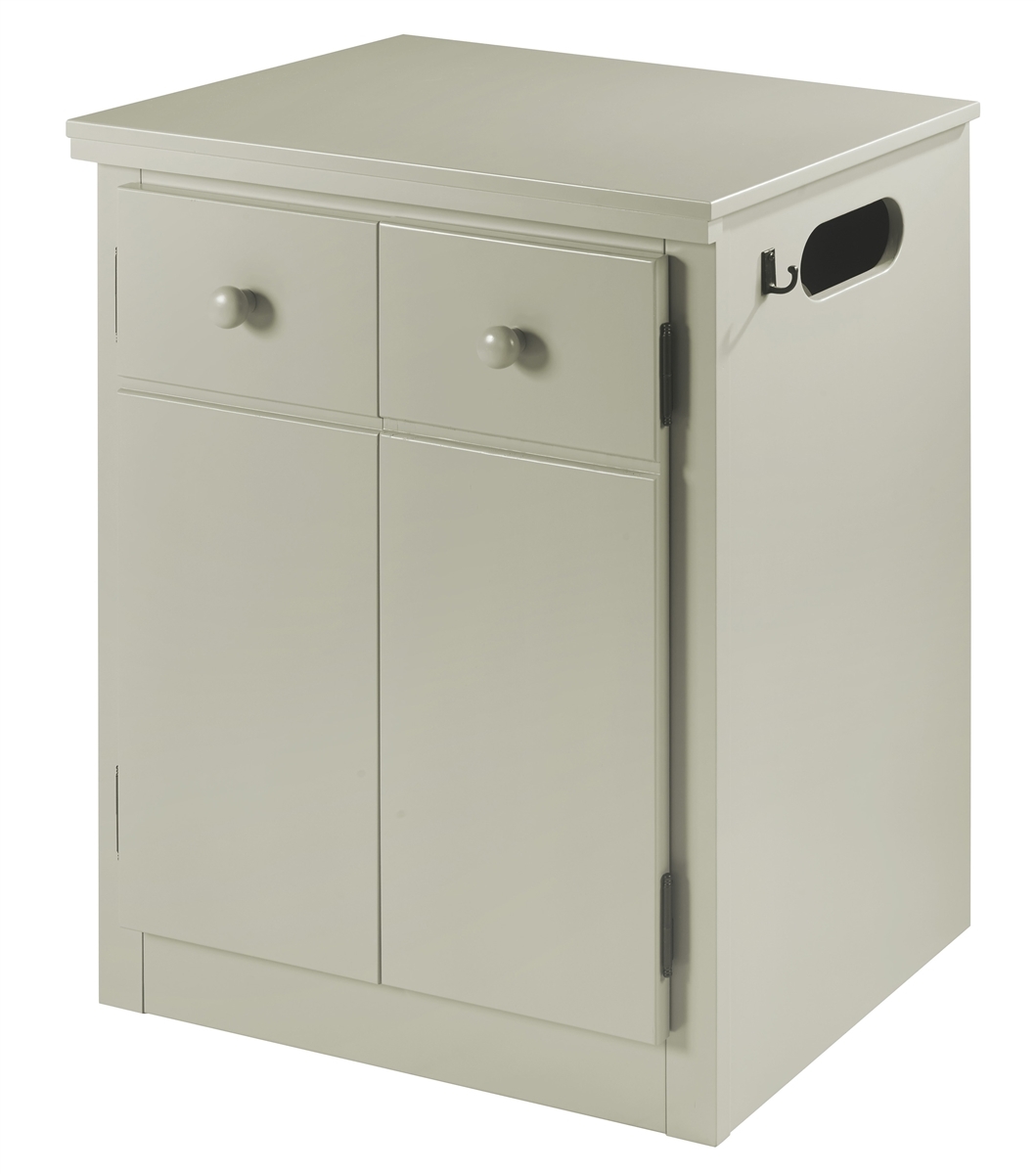 Nightstand with Side Access Cutout Grey CPAP Night Stand