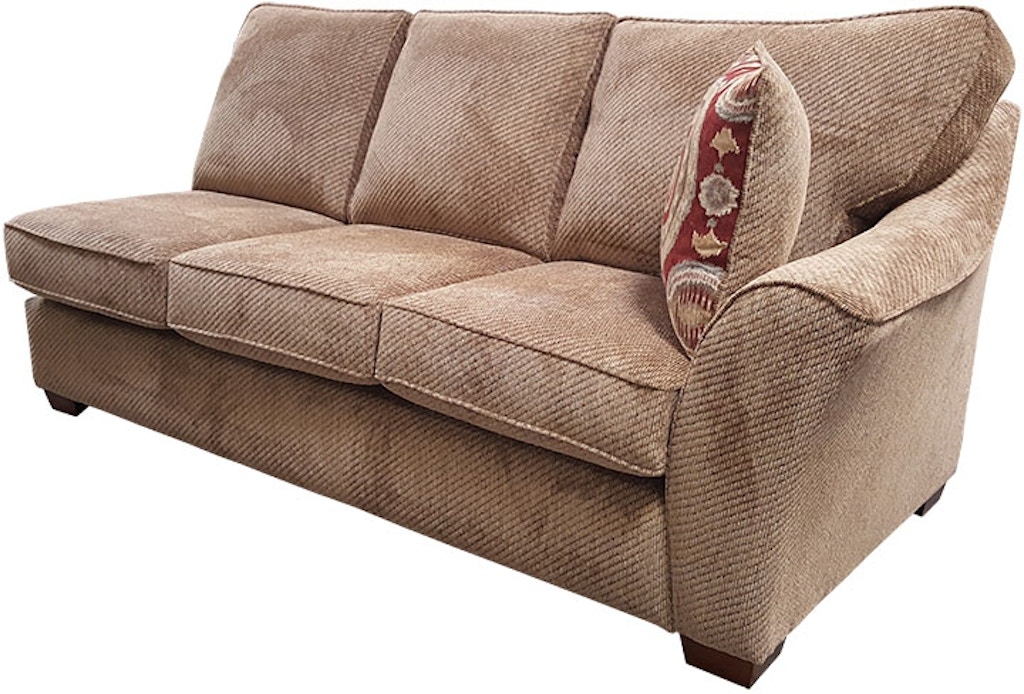 One Arm Sofa Diagonal Ribbed Texture Tan Sectional