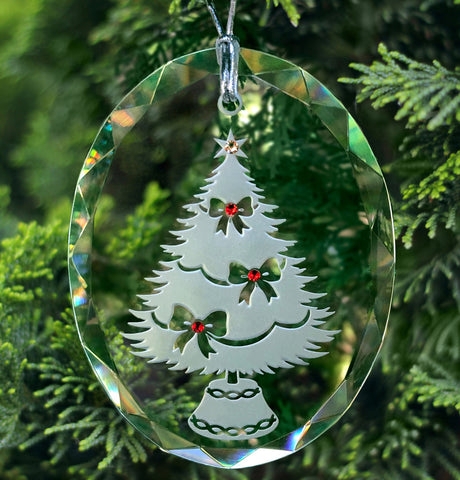 Ornament Celtic Etched Base Jeweled Christmas Tree Etching