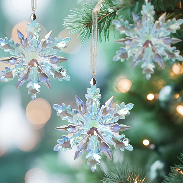 Ornament Holographic Shimmer Radiant Glass Snowflake Decoration