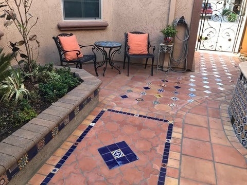 Outdoor Flooring Talavera Tile Accents Patio Ideas
