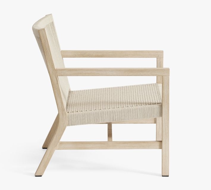 Outdoor Lounge Chair featuring Wrap Around Detailing and Wood