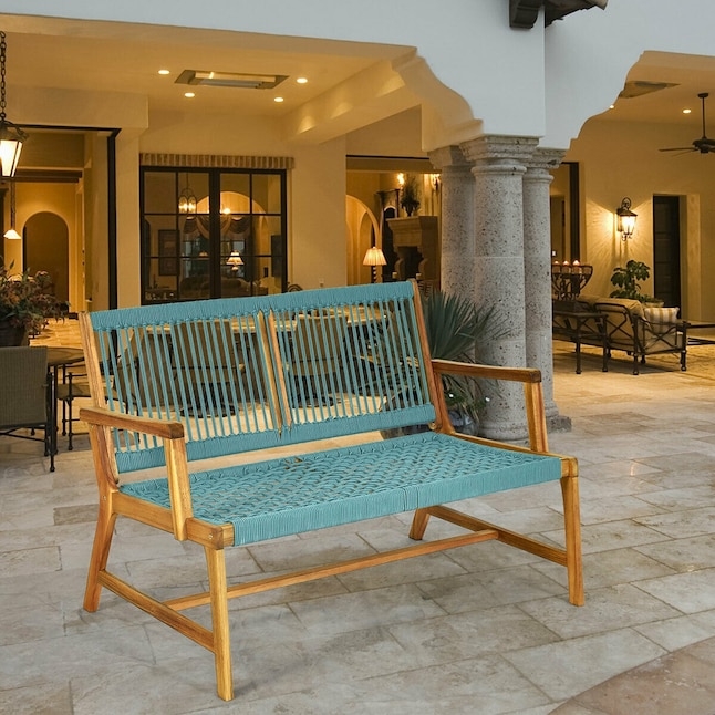 Outdoor Loveseat featuring Turquoise Cords and Coastal Seat