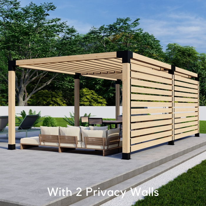 Outdoor Pergola Matte Black Hardware Slatted Patio Shade