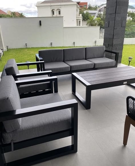 Outdoor Sofa Set Boxy Frame Deep Seat Seating